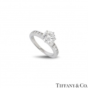 Tiffany & Co. Platinum Round Brilliant Cut Diamond Ring 1.53ct F/VS2